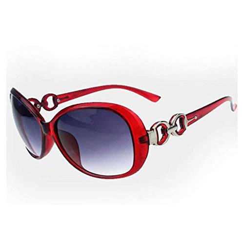 Fashion?Life Women Shades Oversized Eyewear Classic Designer Sunglasses UV400-Red&Grey