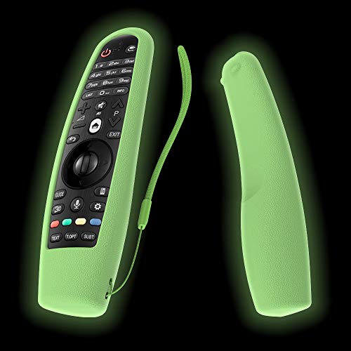 SIKAI Protective Silicone Remote Case For LG AN-MR600/650 Magic Remote Cover Shockproof Washable Remote Holder For LG 3D Smart TV Magic Remote Skin With Lanyard Anti-Slip Remote Case (Luminous Green)