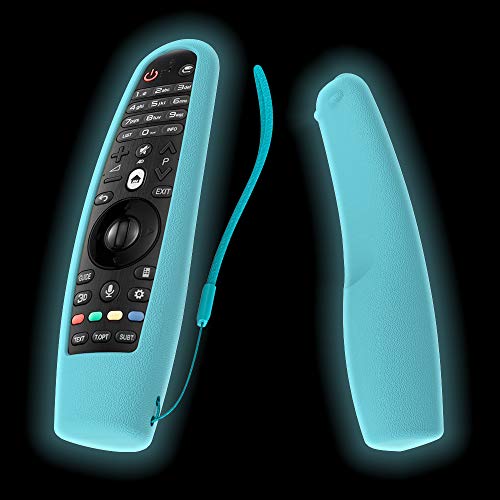 SIKAI Protective Silicone Case For LG AN-MR600/LG AN-MR650 Magic Remote Cover Shockproof Washable Remote Holder For LG 3D Smart TV Magic Remote With Lanyard Anti-Slip Remote Case (Luminous Blue)