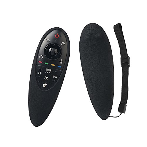 SIKAI Protective Silicone Remote Case for LG AN-MR500 Magic Remote Cover Flexible Shockproof Washable Remote Holder for LG 3D Smart TV Magic Remote Skin with Lanyard Anti-Slip Case (Black)