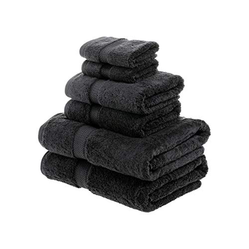 Book Cover Blue Nile Mills Buckingham Egyptian Cotton 6-Piece Towel Set, 900 GSM, Hotel Quality, Luxury Weight, Long-Staple, Soft, Absorbent, Durable, Rope-Style Border, 2 Bath, 2 Hand, and 2 Face Towels, Coral