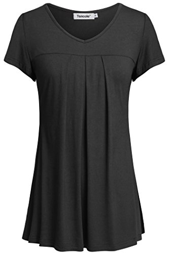 Book Cover Short Sleeve Night Shirts,Tencole Plus Sized Dressy Stylish Yoga Junior,Black,Medium