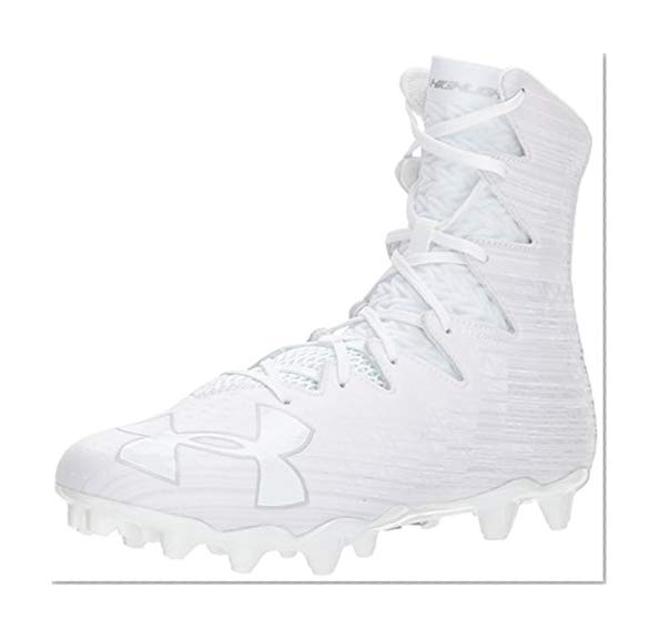 Under Armour Men's Highlight M.C. Lacrosse Shoe, White (100)/Metallic Silver, 10