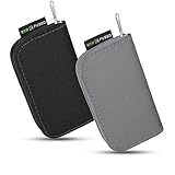 Eco-Fused Memory Card Case - Fits up to 22x SD, SDHC, Micro SD, Mini SD and 4X CF - Holder with 22 Slots (Black & Grey / 22 Slots - 2 Pack)