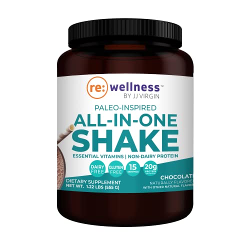 Book Cover Reignite Wellness by JJ Virgin Chocolate Paleo Inspired All in 1 Shake - Gluten Free + Dairy Free Protein Powder - Contains 20G of Beef Protein with Vitamins, Minerals, Amino Acids (15 Servings)