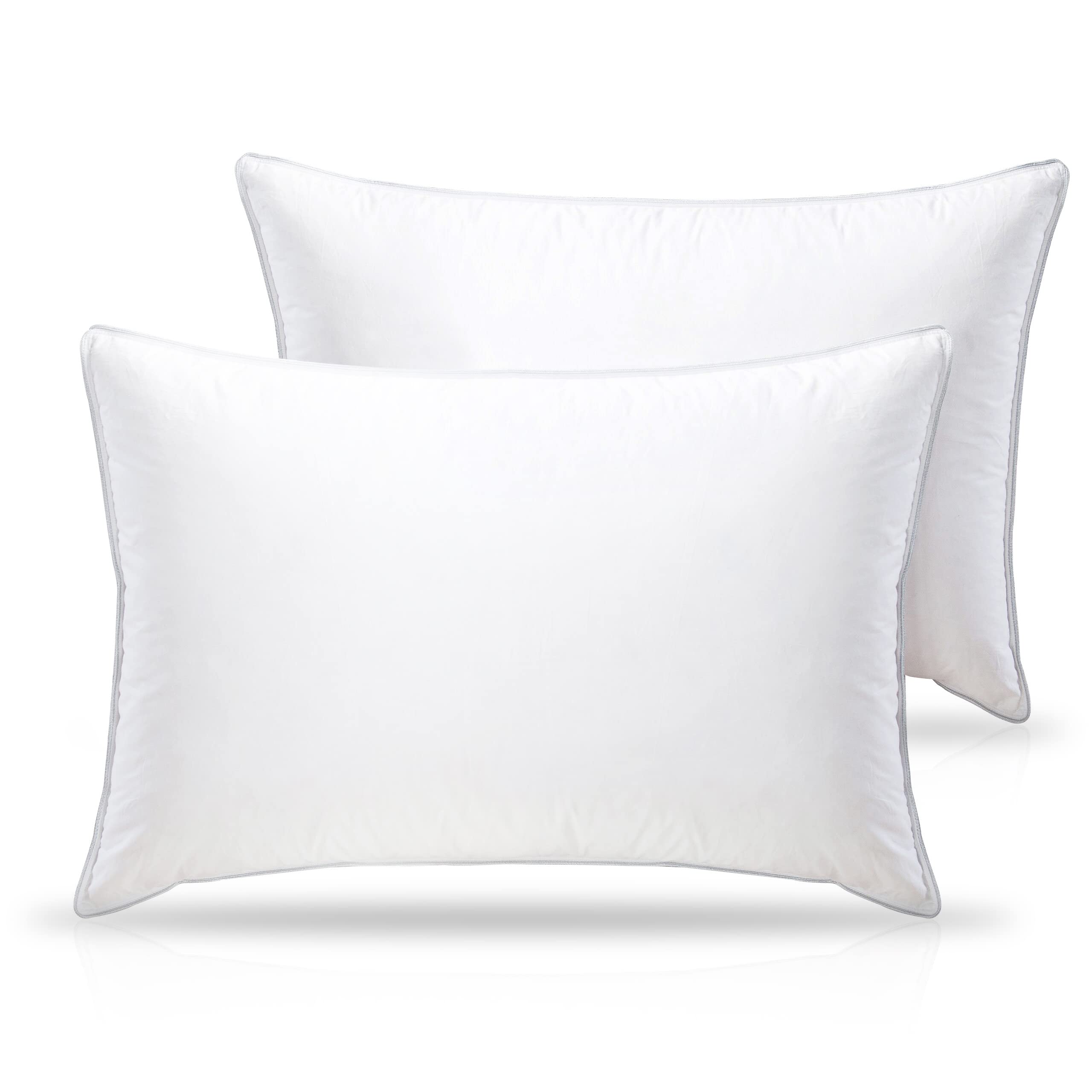Book Cover WENERSI Premium Goose Down Pillows with Feather Blended,(2-Pack, King Soft) 100% Cotton Shell with Ultra Fresh Treatment