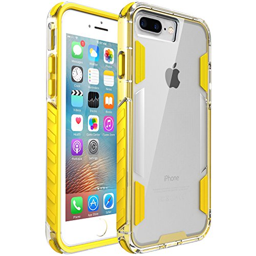 zisure iPhone 8 Plus Case,iPhone 7 Plus Case, [Rock Sugar] Heavy Duty Crystal Solid Clear Case Durable Shatterproof Sports Cover for iPhone 8 Plus/iPhone 7 Plus 5.5 inch (Yellow)