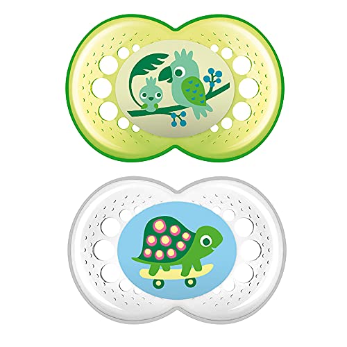 MAM Pacifiers, Baby Pacifier 6+ Months, Best Pacifier for Breastfed Babies, â€˜Crystal' Design Collection, Unisex, 2-Count