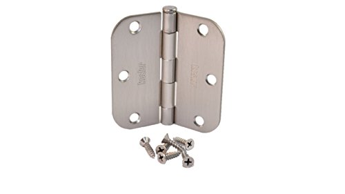 (Pack of 30) Kesler 3 1/2 Inch Satin Nickel Door Hinges (5/8" Radius Corners)