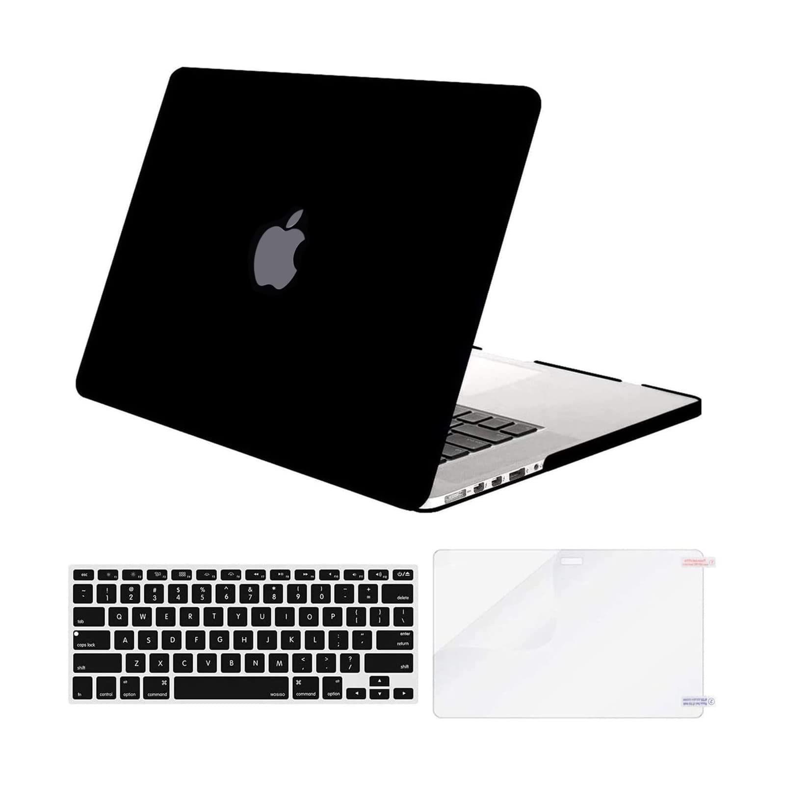 Book Cover MOSISO Case Only Compatible with MacBook Pro Retina 13 inch (Models: A1502 & A1425) (Older Version Release 2015 - end 2012), Plastic Hard Shell Case & Keyboard Cover & Screen Protector, Black