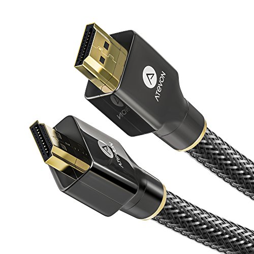 Book Cover 4K HDMI Cable 3.3 Feet - Atevon High Speed 18Gbps HDMI 2.0 Cable - HDCP 2.2-4K HDR, 3D, 2160P, 1080P, Ethernet - 28AWG Braided HDMI Cord - Audio Return - UHD TV, Blu-ray Player, PC, Xbox One S, PS4