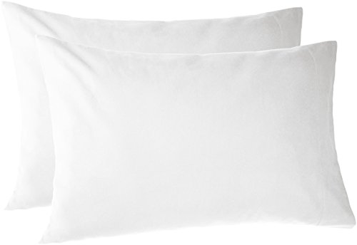 Book Cover Pinzon 170 Gram Flannel Cotton Pillowcases, Set of 2, Standard, White