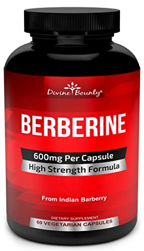 Pure Berberine Complex - 600mg Per Capsule Berberine HCl Supplement - 60 Vegetarian Capsules