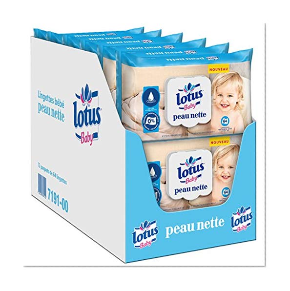 Lotus Baby Peau Nette - Lingette bébé - 12 paquets de 64 lingettes