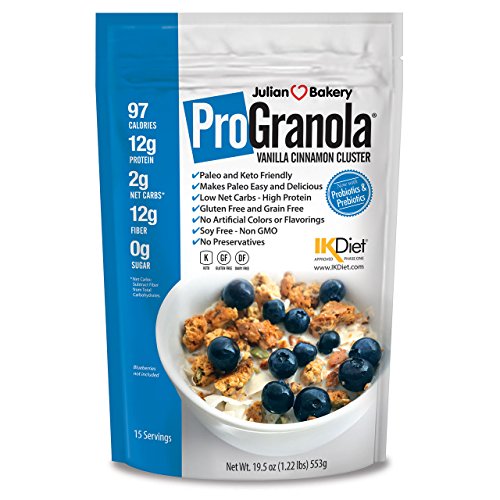 Julian BakeryÂ® ProGranolaÂ® Cereal | Vanilla Cinnamon | 12g Protein | Paleo | 2 Net Carbs | Gluten-Free | Grain-Free | 15 Servings