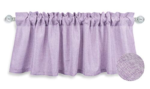 Book Cover Aiking Home Pure 100% Faux Linen Window Valance - Size 56 inch x 16 inch, Lavender
