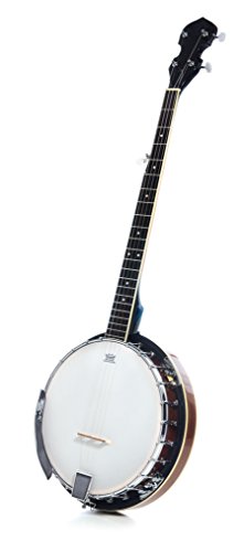 Book Cover 5 String Resonator Banjo with 24 Brackets | Closed Back and Geared 5th Tuner | Resoluute
