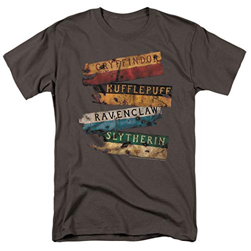 Book Cover Popfunk Harry Potter Hogwarts Houses Distressed T Shirt & Exclusive Stickers