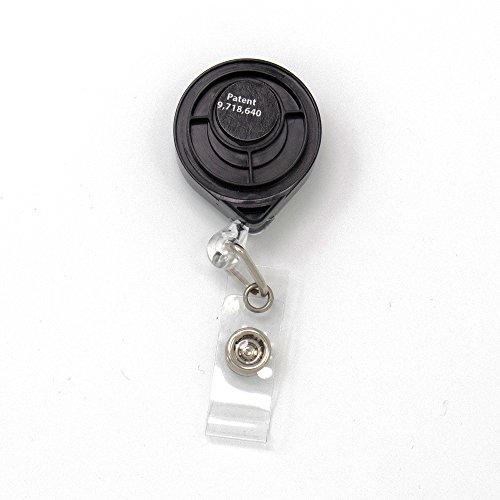 Buttonsmith® Deluxe Retractable Badge Reel with Belt Clip and Extra-Long 36 inch Standard Duty Cord - Made in The USA, 1 Year Warranty