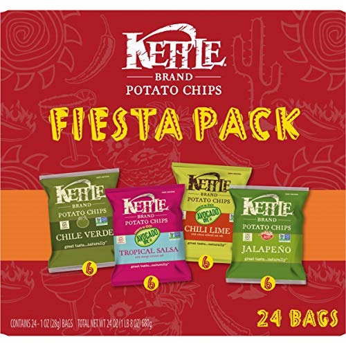 Kettle Brand Potato Chips Fiesta Variety Pack, 24 Ct