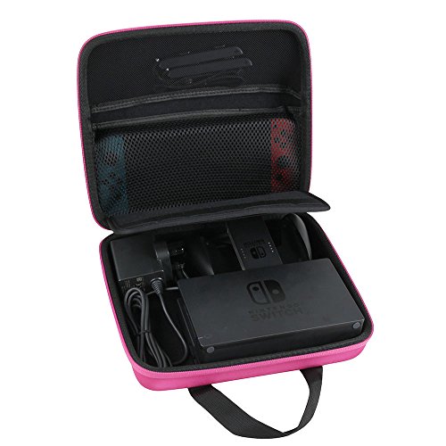 Hard EVA Travel Pink Case for Nintendo Switch System by Hermitshell