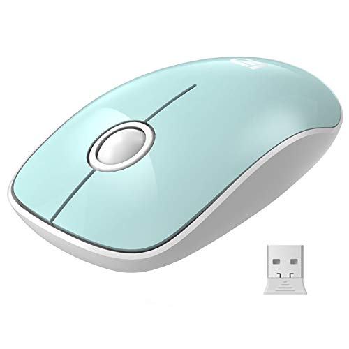 Book Cover Wireless Mouse(Battery Included), FD V8 2.4G Slim Silent Travel Cordless Mouse Optical Mice with Nano Receiver for Laptop Computer PC MacBook Chromebook and Notebook (Mint Green)