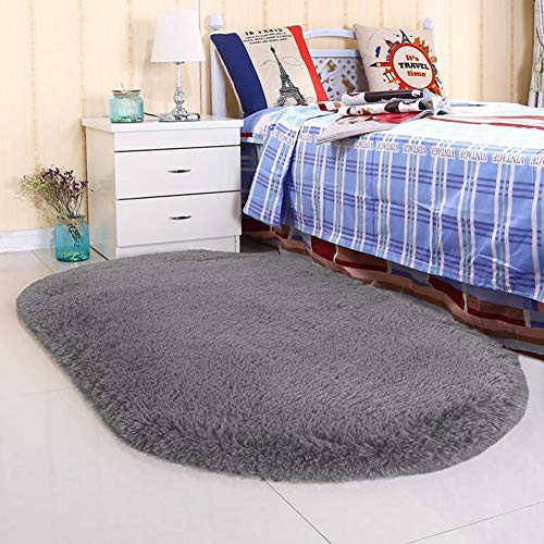 Book Cover Noahas Ultra Soft Velvet Bedroom Rugs Kids Room Carpet Modern Shaggy Area Rugs Home Decor 2.6' X 5.3', Grey