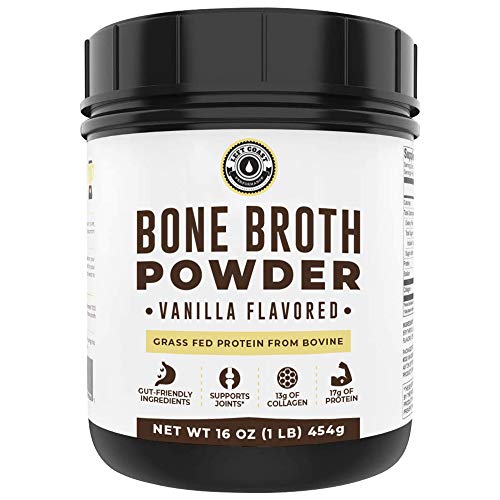 Bone Broth Protein Powder Vanilla 16oz, Grass Fed, Non-GMO Ingredients, Gut-Friendly*, Dairy Free Protein Powder, Low Carb, Keto Friendly Left Coast Performance