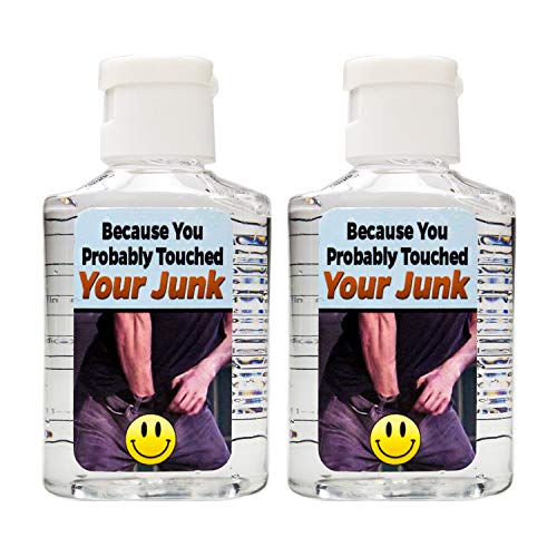 Witty Yeti's Because You Probably Touched Your Junk Hand Sanitizer 2 Pack. I Don't Know Where Your Hands Have Been! Hilarious Travel Size Bottles Are a Funny Gag Gift Idea & Adult Stocking Stuffer