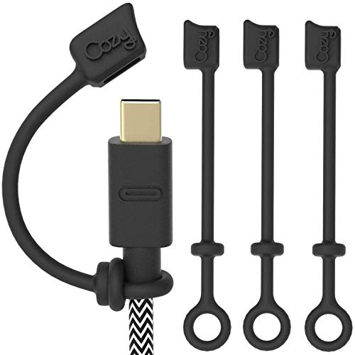 Cozy Silicone Caps for USB-C with Dust Protection (Black) Pack of 2
