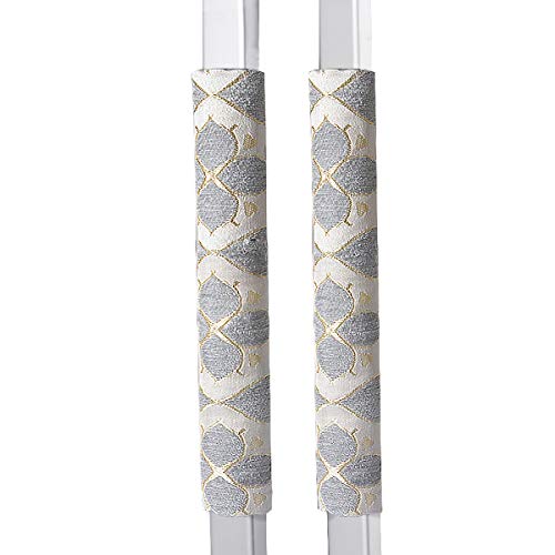 OUGAR8 Refrigerator Door Handle Covers Handmade Decor Protector for Ovens, Dishwashers.Keep Your Kitchen Appliance Clean from Smudges, Food Stains (Gray Flower)
