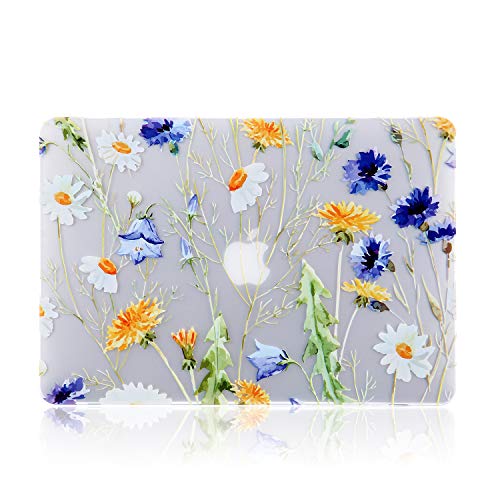 iDonzon Case for MacBook Pro 13 inch (A2159 A1989 A1706 A1708, 2019 2018 2017 2016 Release), 3D Effect Matte Clear See Through Hard Cover Compatible Mac Pro 13.3 inch with Touch ID - Floral Pattern