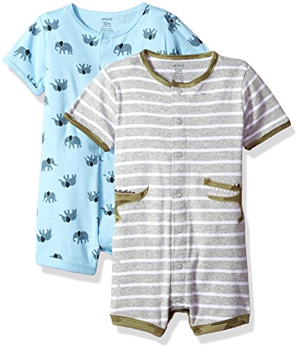 Book Cover Carter's Baby Boys' 2-Pack Snap-up Romper