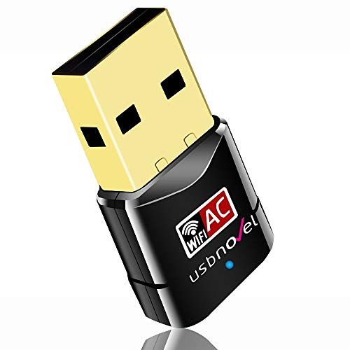 Book Cover USBNOVEL USB WiFi Adapter-Dual Band 2.4G/5G WiFi Dongle 802.11 ac Mini Wireless Network Card 600Mbps with High Gain Antenna for PC Laptop Desktop Windows XP/Vista / 7-10 Mac