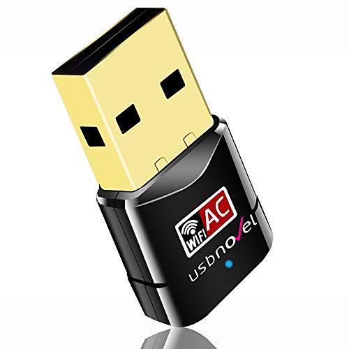 USBNOVEL USB WiFi Adapter-Dual Band 2.4G/5G WiFi Dongle 802.11 ac Mini Wireless Network Card 600Mbps with High Gain Antenna for PC Laptop Desktop Windows XP/Vista / 7-10 Mac