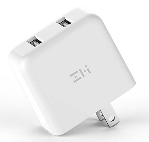 ZMI V2 Charger Wall Adapter for iPhone X/XS/XS Max/XR/8/7/6/Plus, iPad, Samsung Galaxy S10/10e/10 Plus/S9/S8/S7/S6/S5/Edge/Edge+, LG, Motorola, Foldable Prong Travel Plug Wall Charger with 2 USB Ports