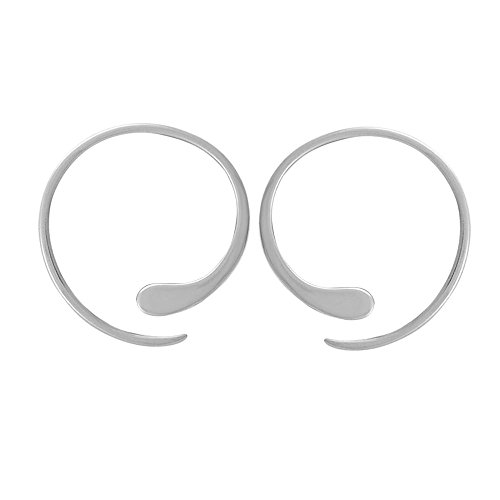 Boma Jewelry Sterling Silver Pull Through Hoop Earrings