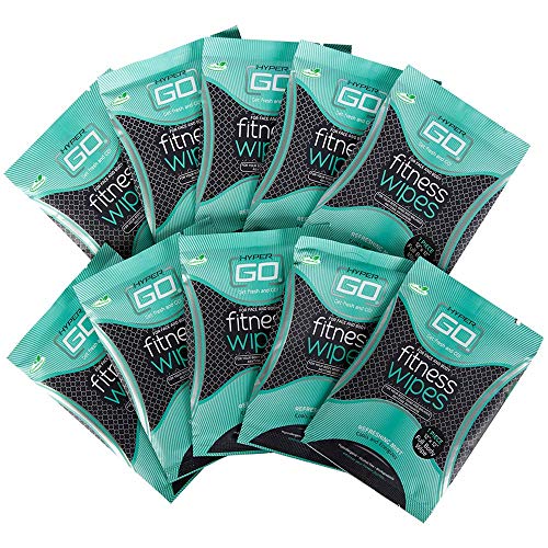HyperGo Full Body Wipes,10 Individually Wrapped Wipes, Mint â€“ Cleansing Wipes for Quick Refresh, Large 12â€ x 12â€ Biodegradable Wipes, All-Natural Ingredients, Bathing Wipes for Travel/On the Go