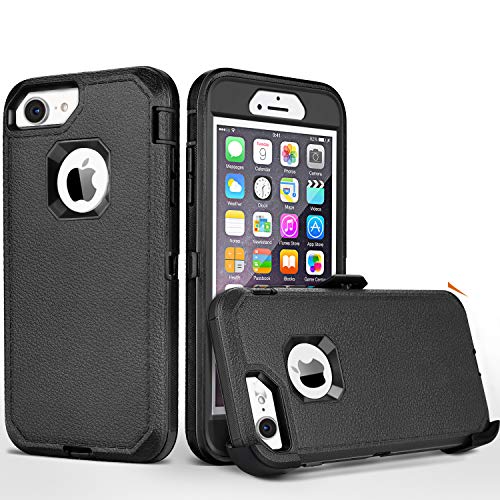 FOGEEK iPhone 8 case,iPhone 7 Case, iPhone 6s Case, [No Screen Protector] Belt-Clip Protective Heavy Duty Kickstand Cover [Shockproof] Cover Compatible for iPhone 8/7/6/6s (NOT Plus) (Black)