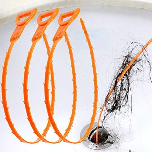 Vastar 3 Pack 25 Inch Drain Snake Hair Drain Clog Remover Cleaning Tool