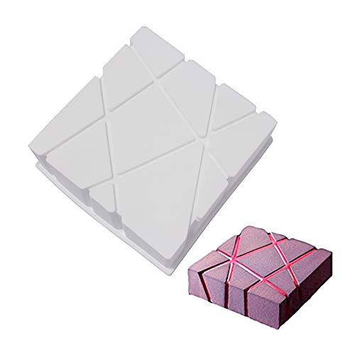 New Arrival White Silicone Cube Twill Shaped Mousse Cake Decorating Mold Baking Tools for Chocolate Chiffon Moulds Pastry Art