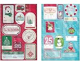 Multiple Sizes Self Adhesive Gift Tag Stickers Label 100 Count Modern Red, White, Silver, and Plaid Designs - Easy to Use - Looks Great on Gifts Presents, Wrapping Paper and Gift Bags