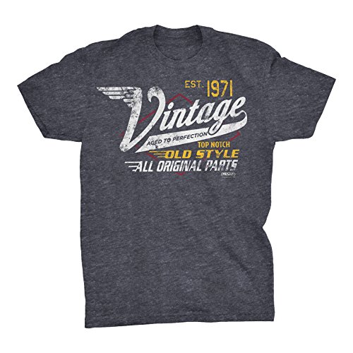 50th Birthday Gift Shirt - Vintage 1971 Aged to Perfection - Racing-Dk. Heather-XL