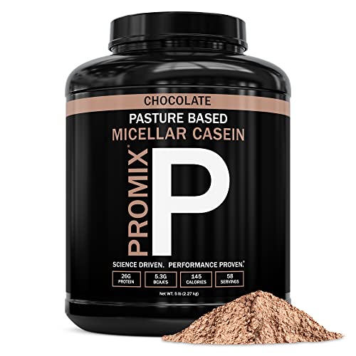 Book Cover Promix Casein Protein Powder, Chocolate - 5lb Bulk - Grass-Fed & 100% All Natural - Slow & Sustained Recovery Â­Post Workout Fitness - Shakes, Smoothies, Baking & Cooking Recipes - Gluten-Free