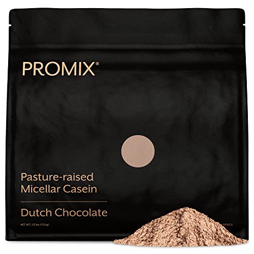 Book Cover Promix Casein Protein Powder, Chocolate - 2.5lb Bulk - Grass-Fed & 100% All Natural - Slow & Sustained Recovery Â­Post Workout Fitness - Shakes, Smoothies, Baking & Cooking Recipes - Gluten-Free