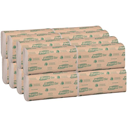 Marcal Pro Multi-Fold Paper Towels, 100% Recycled, 1-Ply, Natural Color Hand Towels, 250 Per Pack, 16 Packs per Case for 4000 Total Green Seal Certified Towels P200N