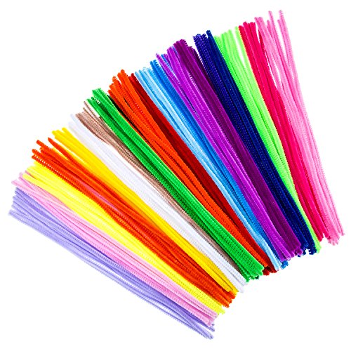 Bememo 200 Pieces Pipe Cleaners Chenille Stems 6 mm x 12 Inch for DIY Art Craft, Assorted Colors