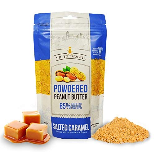 PB Trimmed SALTED CARAMEL All Natural & Kosher Premium Powdered Peanut Butter from Real Roasted Pressed Peanuts, Good Source of Protein - 6.5 oz Pouch. (Salted Caramel, 6.5 oz)