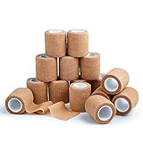 15 Bulk Pack Self Adherent Cohesive Wrap Bandages 2 Inches X 5 Yards, Self Adhesive Rolls for Swelling Sprains and Soreness On Wrist and Ankle (15)