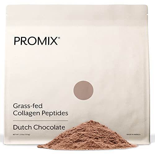 Promix Collagen Peptides, Chocolate, 2.5lb Bulk - Hydrolyzed Collagen Protein Promotes Healthy Skin, Bones, Joints & Recovery Support - Add to Shakes, Smoothies, Beverages & Baking recipes